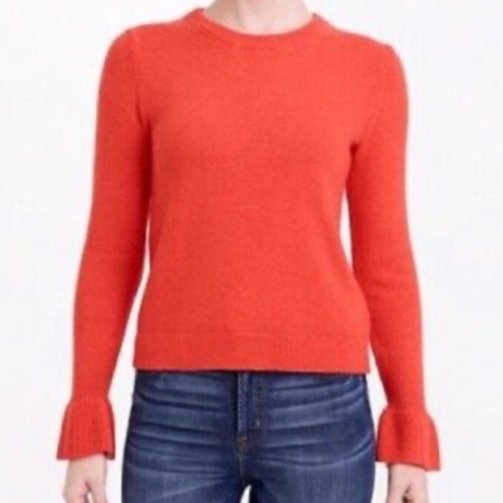 J. Crew Vibrant Orange Crew Neck Sweater